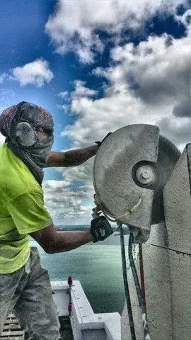 Cutting Concrete Walls in a Brickell Hotel Roof.