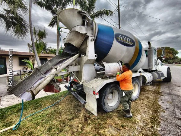 Pouring The Sidewalk And Two Driveways In A Residence.